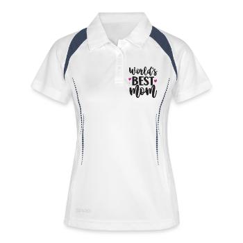 Die beste Mutter der Welt - Frauen Polo atmungsaktiv - Weiß/Navy - Vorne