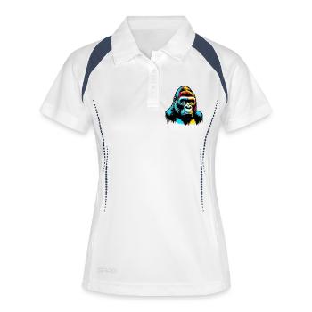 Gorille - Polo respirant Femme - blanc/marine - Devant