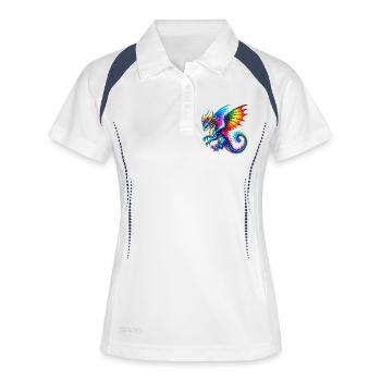Drache - Frauen Polo atmungsaktiv - Weiß/Navy - Vorne