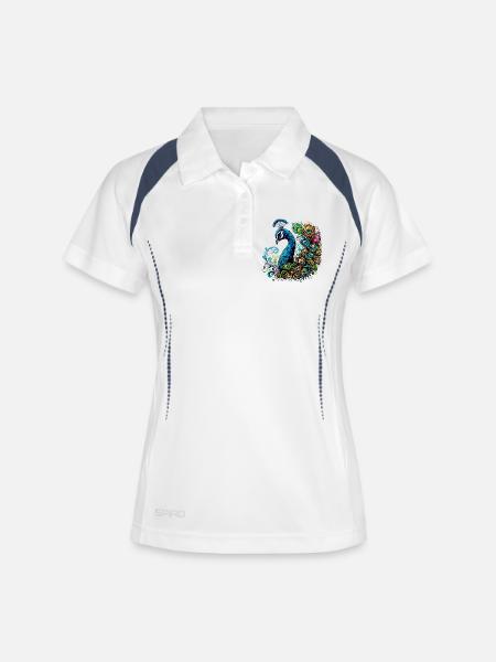 Paon - Polo respirant Femme - blanc/marine