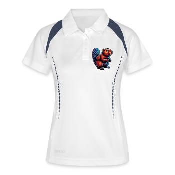 Bieber - Frauen Polo atmungsaktiv - Weiß/Navy - Vorne