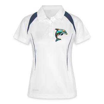 Dauphin - Polo respirant Femme - blanc/marine - Devant