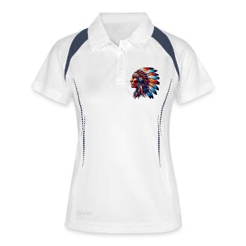 American Indian American - Women's Polo breathable - white/navy - Front