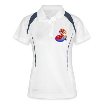 Otter - Frauen Polo atmungsaktiv - Weiß/Navy - Vorne