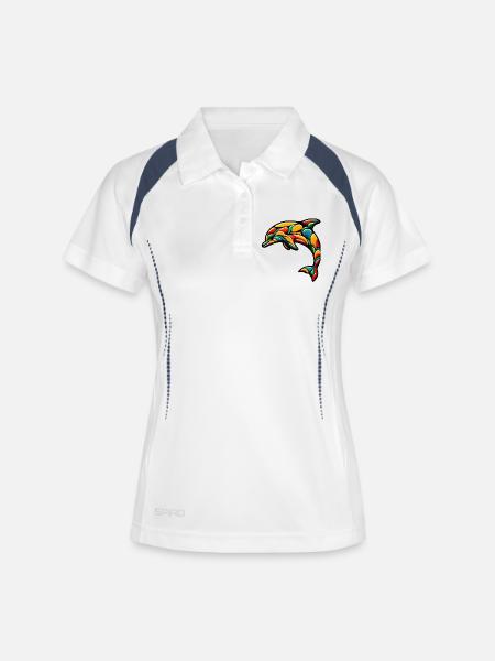 Dolphin - Women's Polo breathable - white/navy