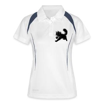 Chat des forêts norvégiennes - Polo respirant Femme - blanc/marine - Devant