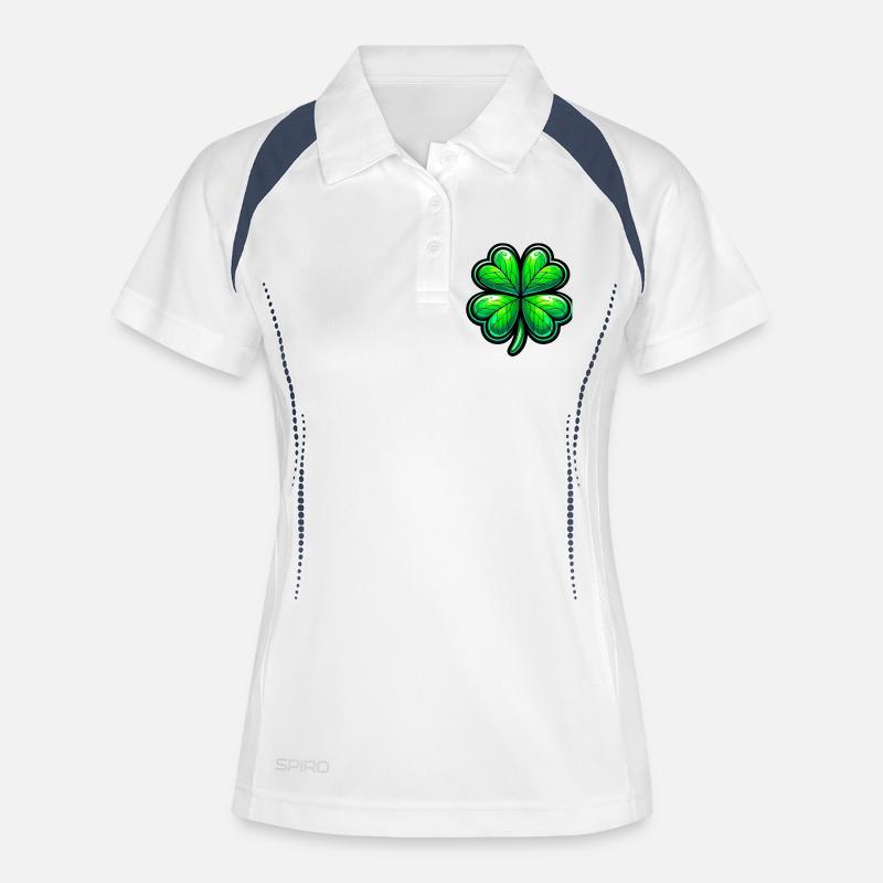 Four-leaf clover - Women's Polo breathable - white/navy