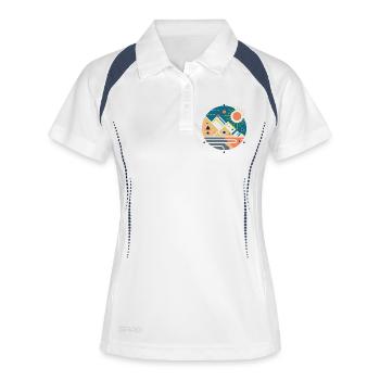 Gebirge - Frauen Polo atmungsaktiv - Weiß/Navy - Vorne