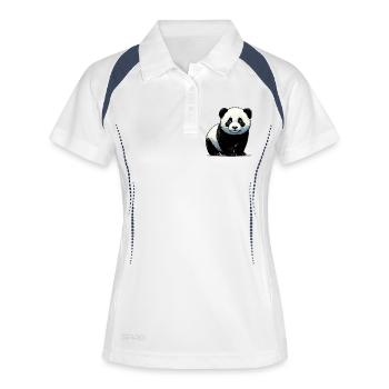 Panda - Frauen Polo atmungsaktiv - Weiß/Navy - Vorne