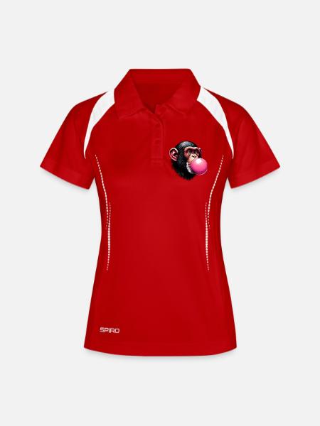Singe - Polo respirant Femme - blanc/marine