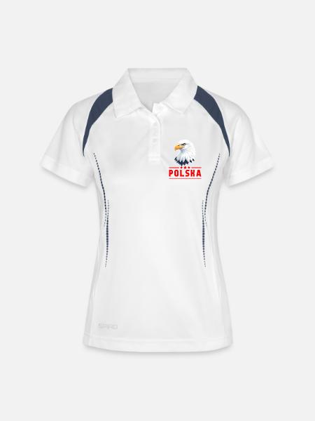 POLAND Eagle red letters - Women's Polo breathable - white/navy