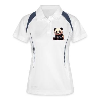Panda - Polo respirant Femme - blanc/marine - Devant