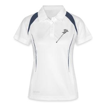 Bâtons de crosse - Polo respirant Femme - blanc/marine - Devant
