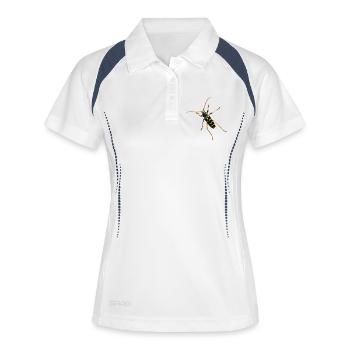 Cerf bélier en chêne - Polo respirant Femme - blanc/marine - Devant