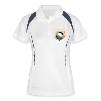 Abstrakte Spirale des Chaos - Frauen Polo atmungsaktiv - Weiß/Navy - Vorne