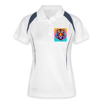 tiger - Women's Polo breathable - white/navy - Front