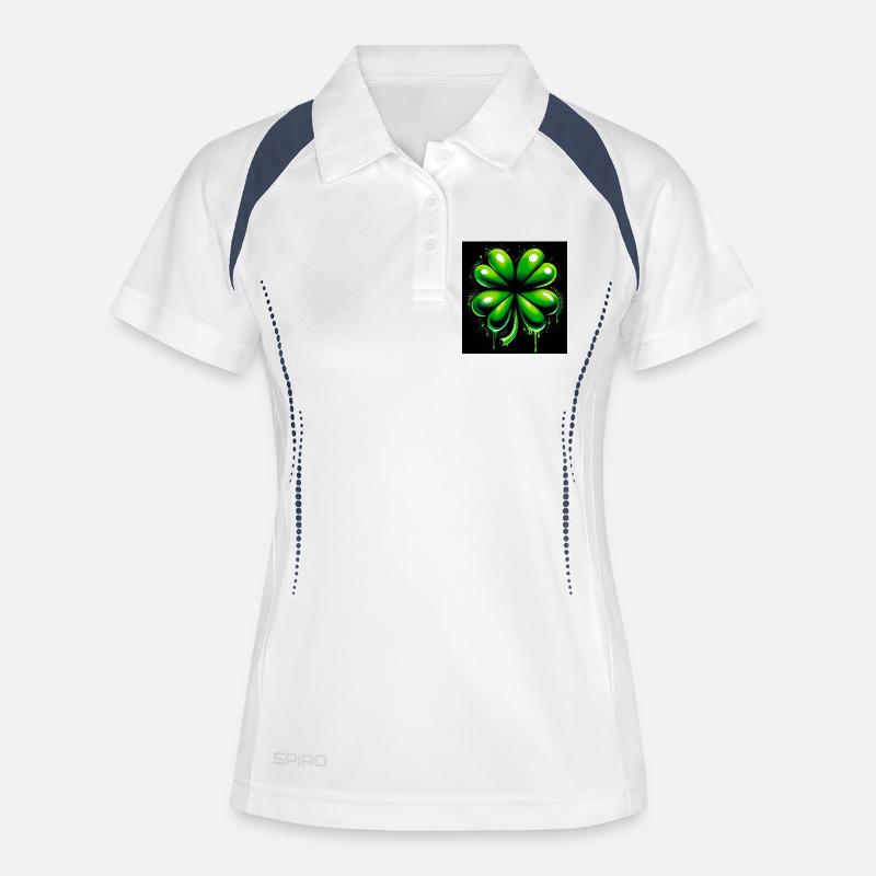 Four-leaf clover - Women's Polo breathable - white/navy