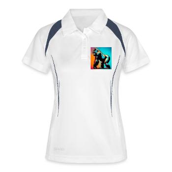 gorille - Polo respirant Femme - blanc/marine - Devant
