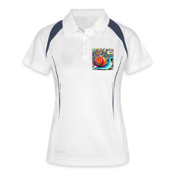 Schnecke - Frauen Polo atmungsaktiv - Weiß/Navy - Vorne