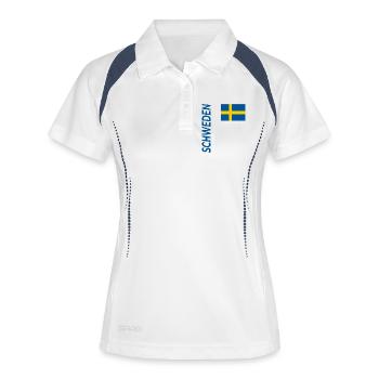 Gotland - Frauen Polo atmungsaktiv - Weiß/Navy - Vorne