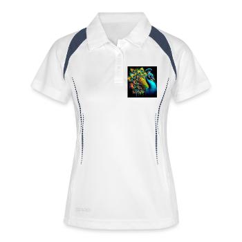 paon - Polo respirant Femme - blanc/marine - Devant