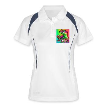 Gecko - Polo respirant Femme - blanc/marine - Devant