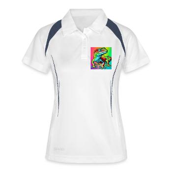 Gecko - Polo respirant Femme - blanc/marine - Devant