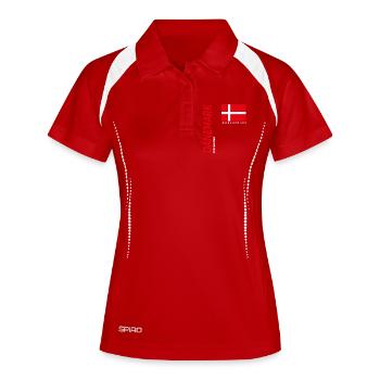 Odense - Polo respirant Femme - rouge/blanc - Devant