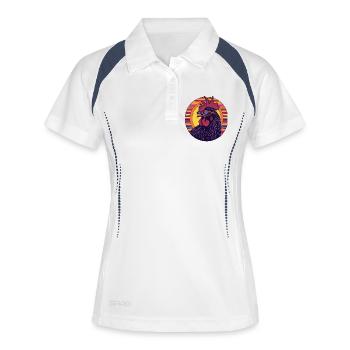 Stylish rooster silhouette with retro colors - Women's Polo breathable - white/navy - Front