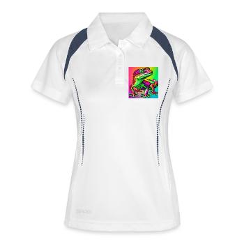 Gecko - Polo respirant Femme - blanc/marine - Devant