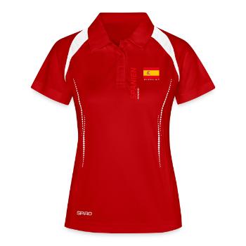 Madrid - Frauen Polo atmungsaktiv - Rot/Weiß - Vorne