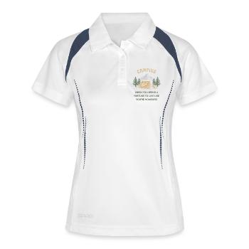 Camping - live like homeless - Women's Polo breathable - white/navy - Front
