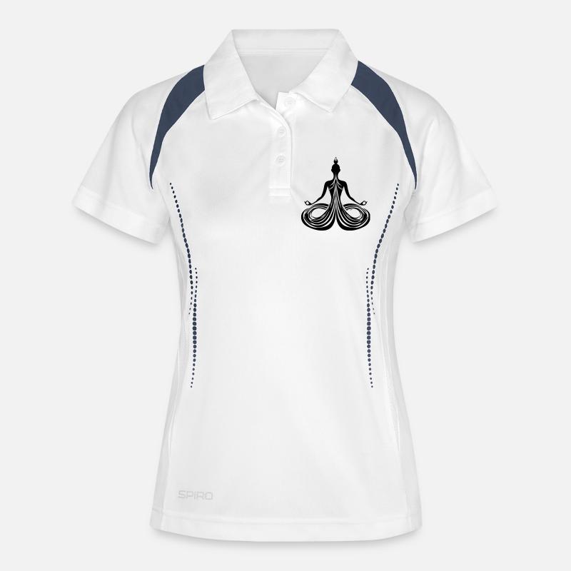 Meditation Energy Flow - Women's Polo breathable - white/navy