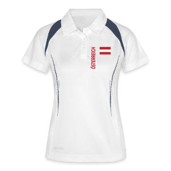 Salzburg - Frauen Polo atmungsaktiv - Weiß/Navy - Vorne