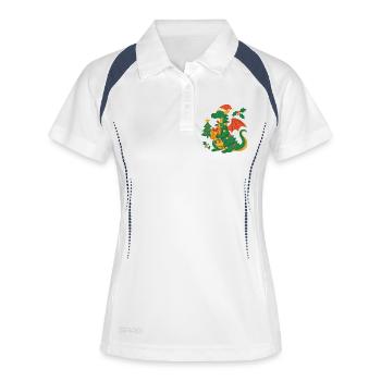 Dragon festif avec cadeaux - Polo respirant Femme - blanc/marine - Devant