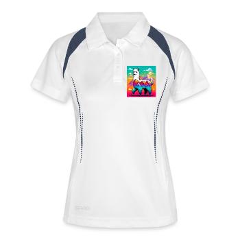 Alpaga - Polo respirant Femme - blanc/marine - Devant