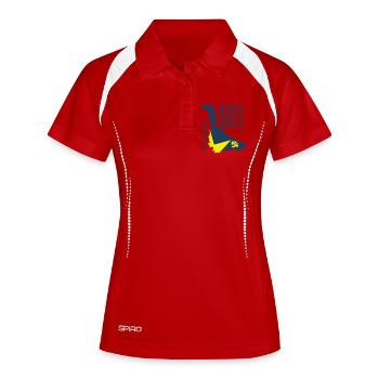 Karte von Meurthe Mosel - Frauen Polo atmungsaktiv - Weiß/Navy - Vorne