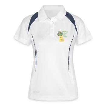 Lustiger Außerirdischer Hier Für Den Tee - Frauen Polo atmungsaktiv - Weiß/Navy - Vorne