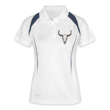 Bull Head Skull with Horns - Western Style - Women's Polo breathable - white/navy - Front