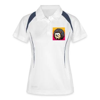 hérisson - Polo respirant Femme - blanc/marine - Devant