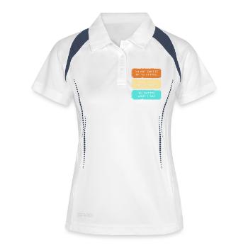 Ne m’invitez pas au festival Afters Rave Party - Polo respirant Femme - blanc/marine - Devant