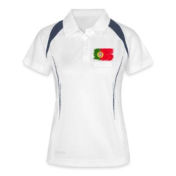 Madère - Polo respirant Femme - blanc/marine - Devant
