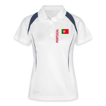 Madère - Polo respirant Femme - blanc/marine - Devant