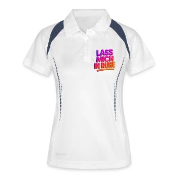 Lass Mich In Ruhe Neon 3D Typografie - Frauen Polo atmungsaktiv - Weiß/Navy - Vorne