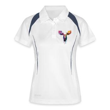 Tête d’orignal - Polo respirant Femme - blanc/marine - Devant