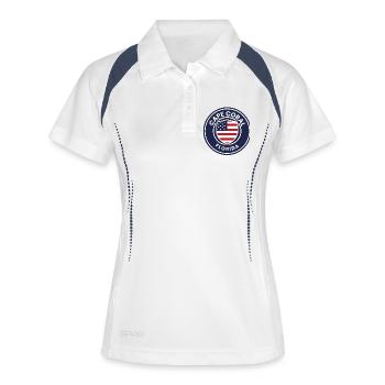 Cape Coral Florida Flaggenwappen - Frauen Polo atmungsaktiv - Weiß/Navy - Vorne