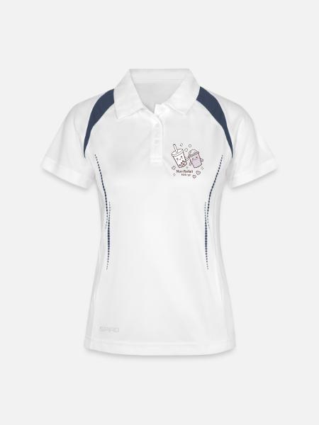 Boba Amis: Mélange Parfait - Polo respirant Femme - blanc/marine
