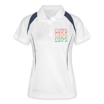 Neon Retro 1979 Jahresdesign - Frauen Polo atmungsaktiv - Weiß/Navy - Vorne