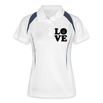 Love weed cannabis  - Polo respirant Femme - blanc/marine - Devant