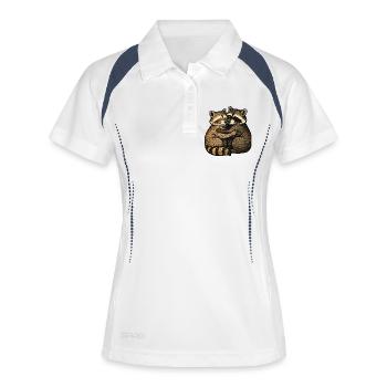 Amitié avec les ratons laveurs - Polo respirant Femme - blanc/marine - Devant